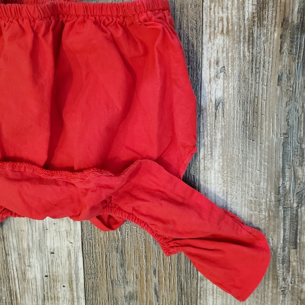 100- Ruffled Crop Top-Red (Size 2t) - Picture 7 of 10